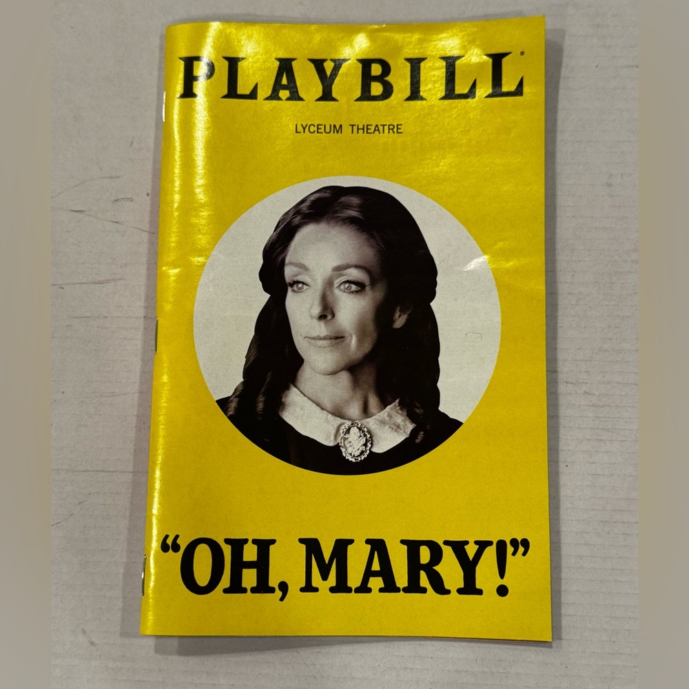 Oh, Mary! Broadway Playbill Jane Krakowski Cheyenne Jackson November 2025